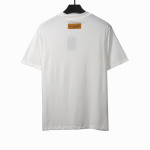  Louis Vuitton embossed fake pocket letter T-Shirts white