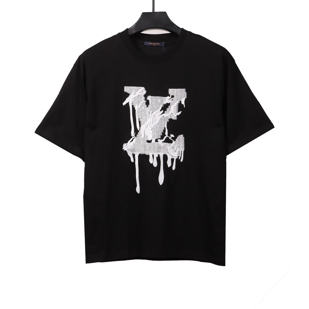  Louis Vuitton embroidered LOGO fluid T-Shirts