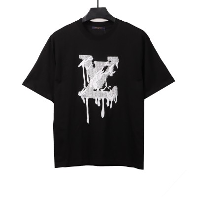  Louis Vuitton embroidered LOGO fluid T-Shirts 01
