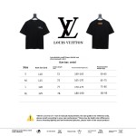  Louis Vuitton embroidered small flower double row T-Shirts black