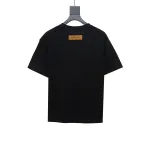  Louis Vuitton embroidered small flower double row T-Shirts black