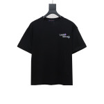  Louis Vuitton embroidered small flower double row T-Shirts black