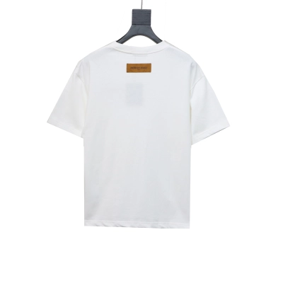 Louis Vuitton embroidered small flower double row T-Shirts white 02