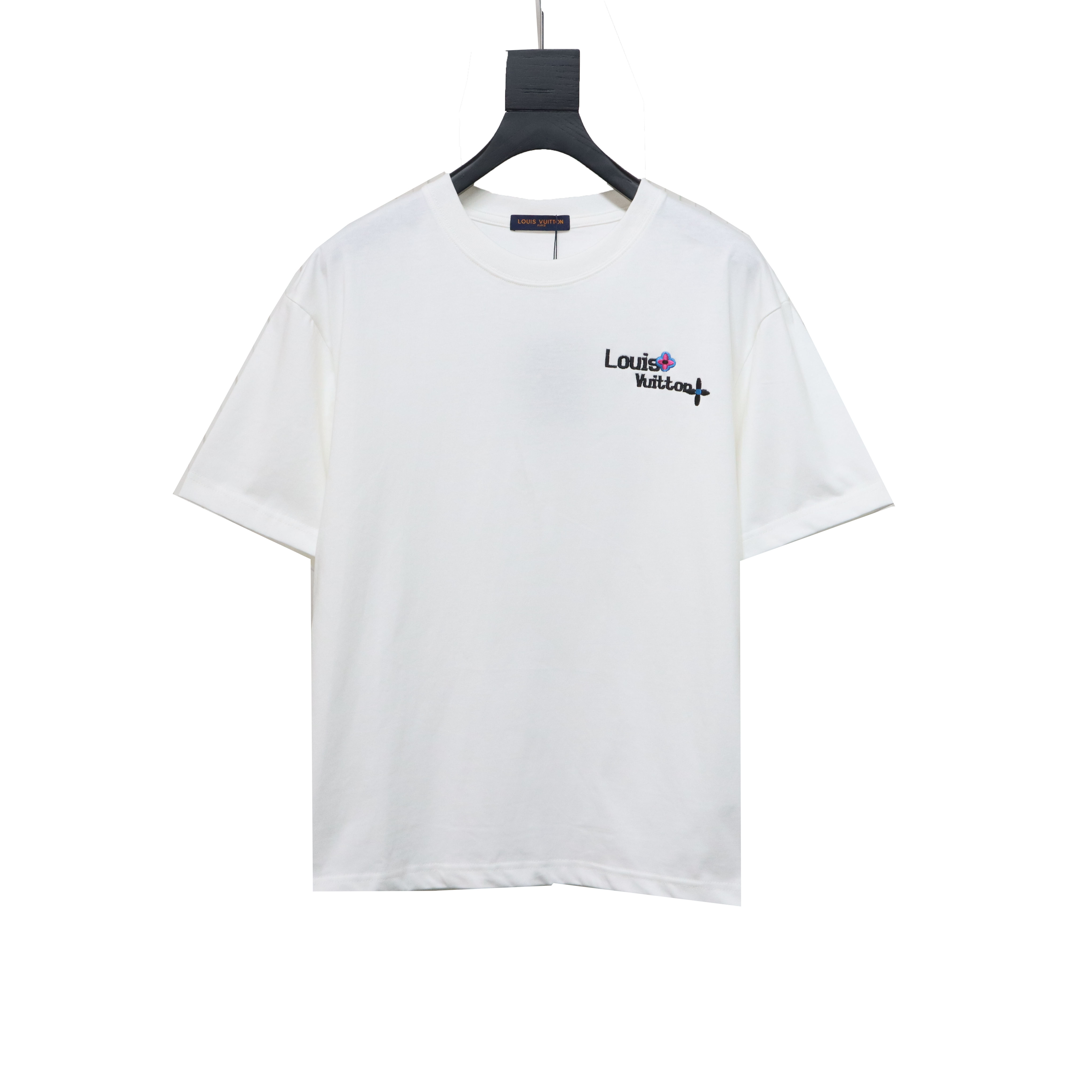 Louis Vuitton embroidered small flower double row T-Shirts white