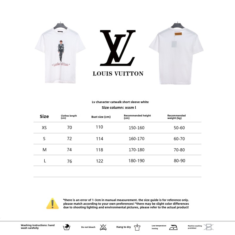  Louis Vuitton figure catwalk print T-Shirts white