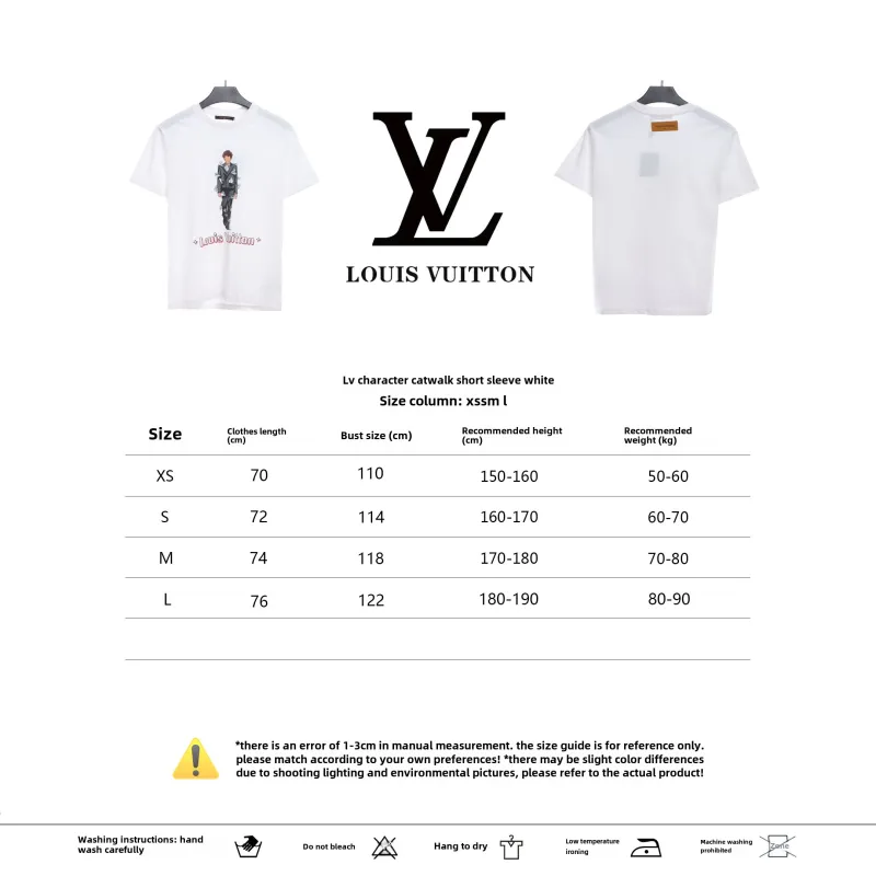  Louis Vuitton figure catwalk print T-Shirts white