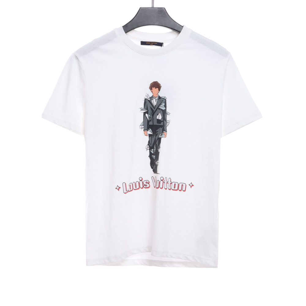  Louis Vuitton figure catwalk print T-Shirts white