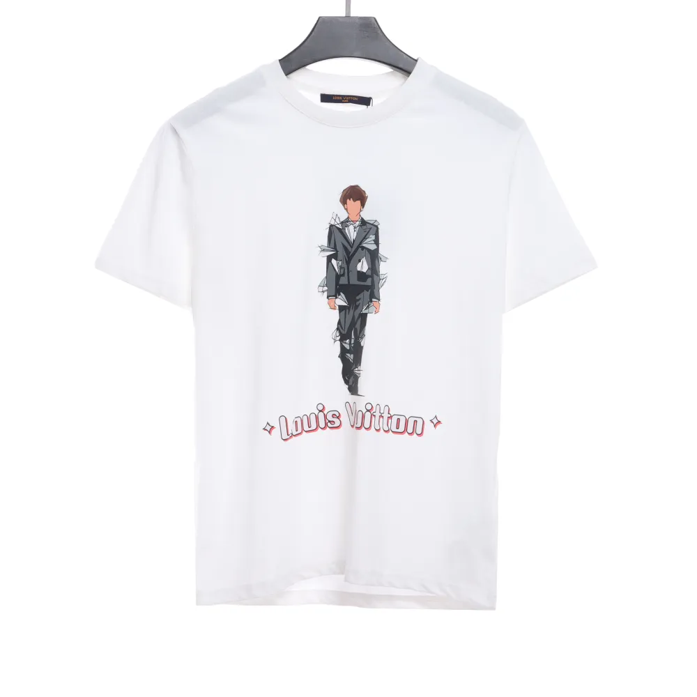  Louis Vuitton figure catwalk print T-Shirts white