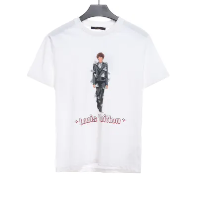  Louis Vuitton figure catwalk print T-Shirts white 01