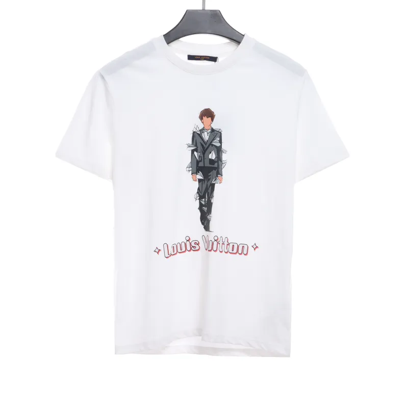  Louis Vuitton figure catwalk print T-Shirts white
