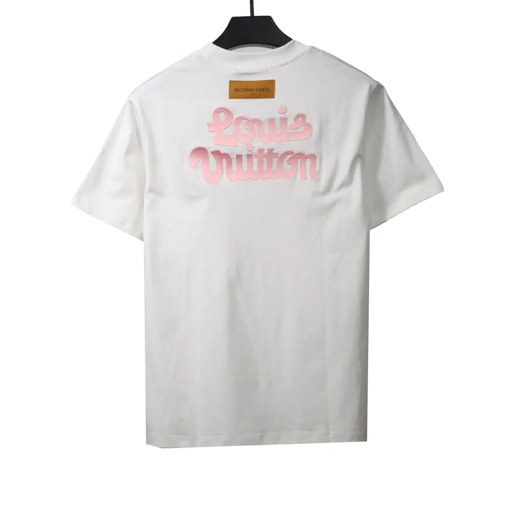  Louis Vuitton floral embroidery T-Shirts white