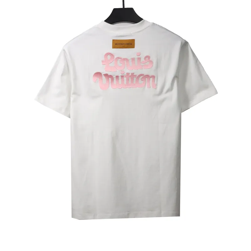  Louis Vuitton floral embroidery T-Shirts white