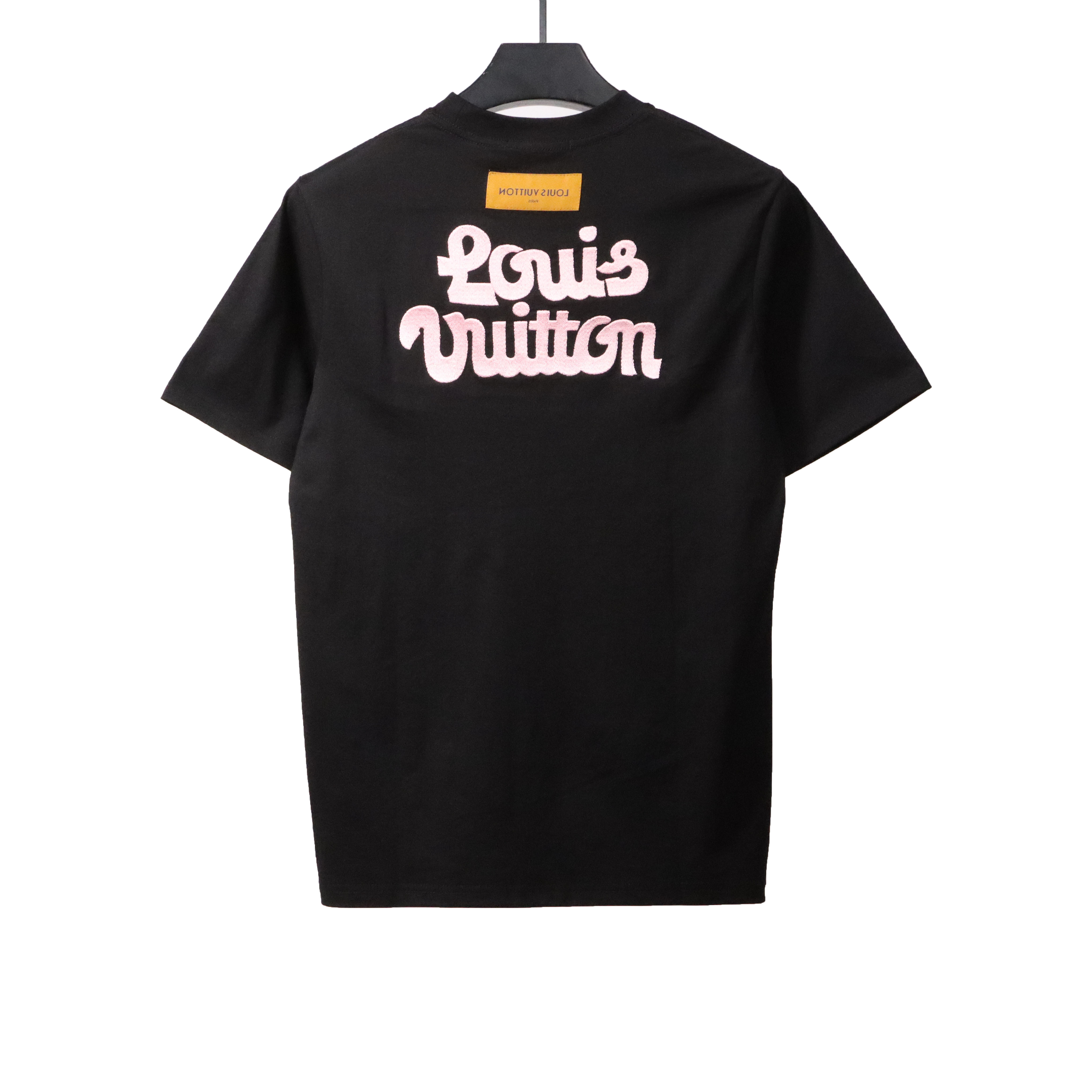 Louis Vuitton floral embroidery T-Shirts black