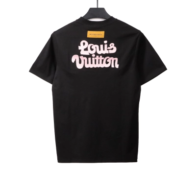 Louis Vuitton floral embroidery T-Shirts black 02