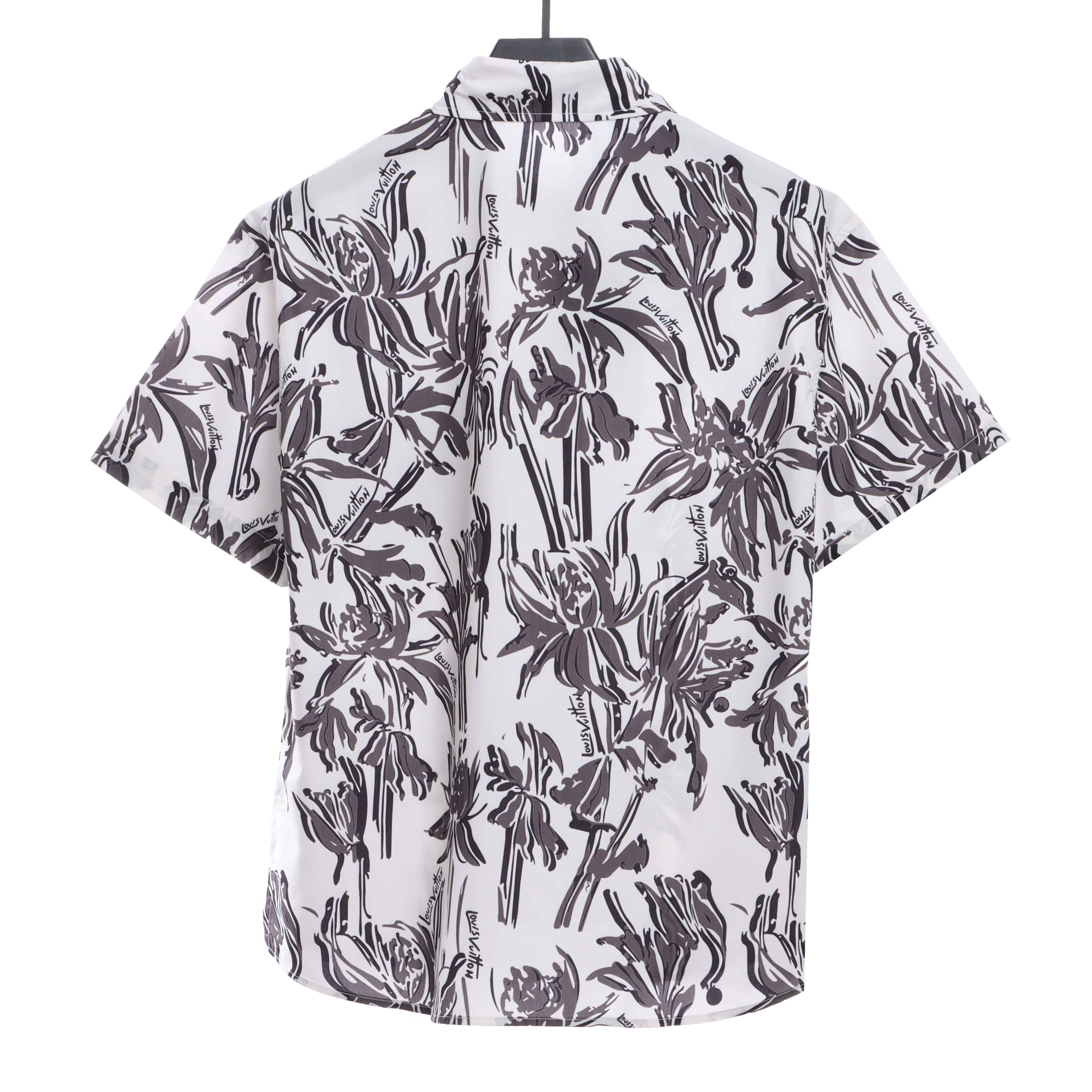  Louis Vuitton floral rayon cut flower T-Shirts
