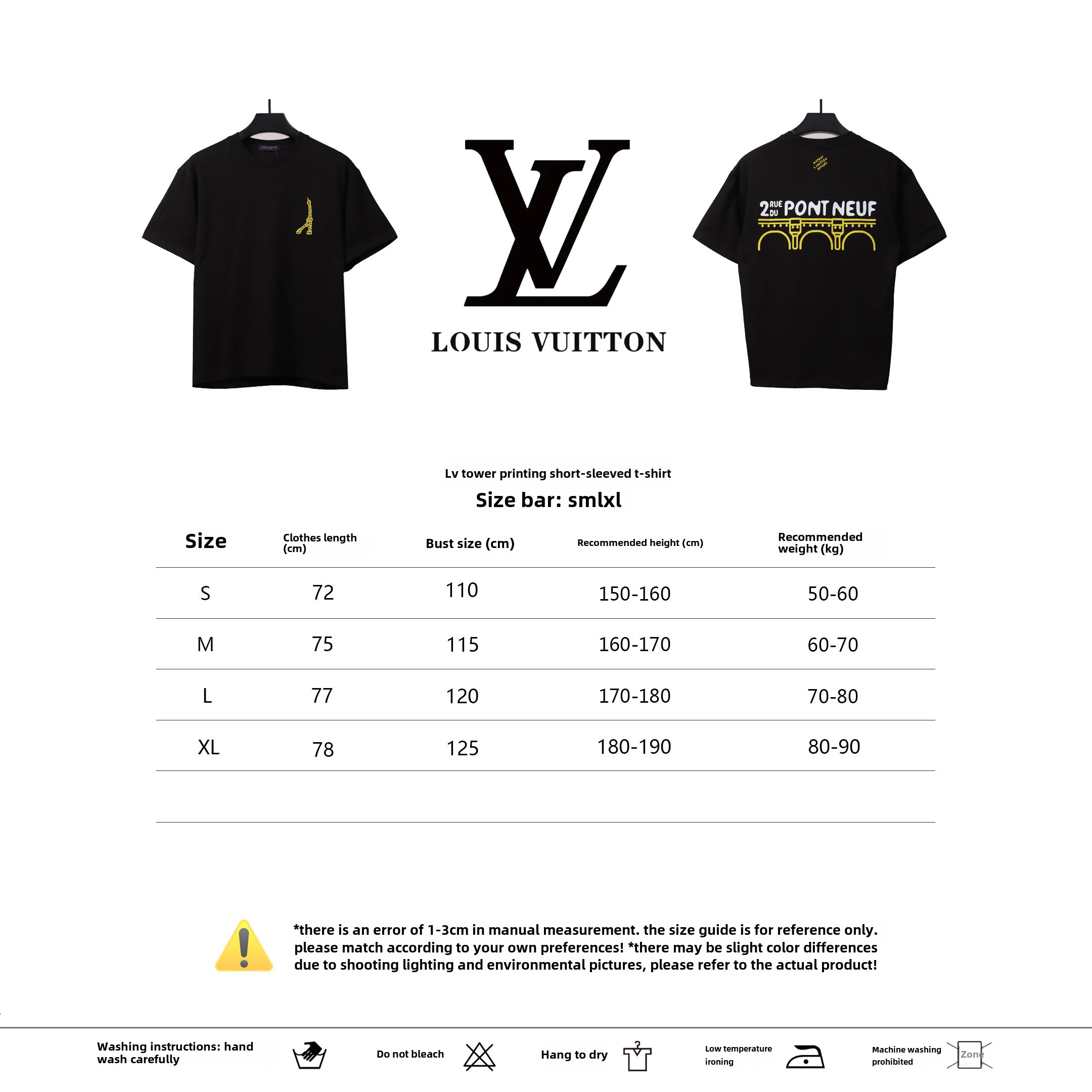 Louis Vuitton flower letter embroidered T-Shirts 1