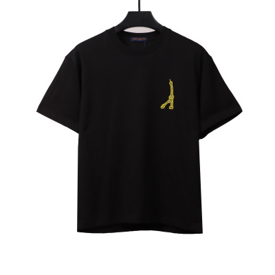  Louis Vuitton flower letter embroidered T-Shirts 1 01