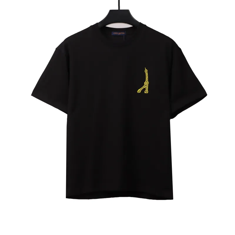  Louis Vuitton flower letter embroidered T-Shirts 1