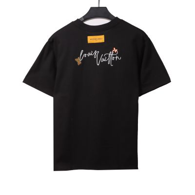 Louis Vuitton flower letter embroidered T-Shirts 2 02