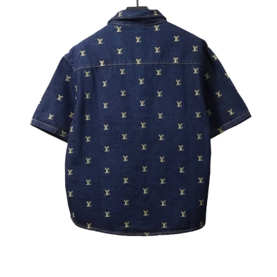 Louis Vuitton full print logo denim T-Shirts 02