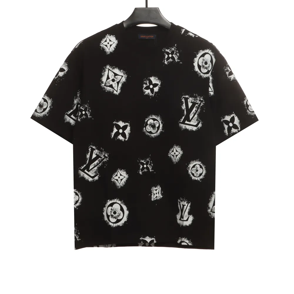 Louis Vuitton full print logo T-Shirts black