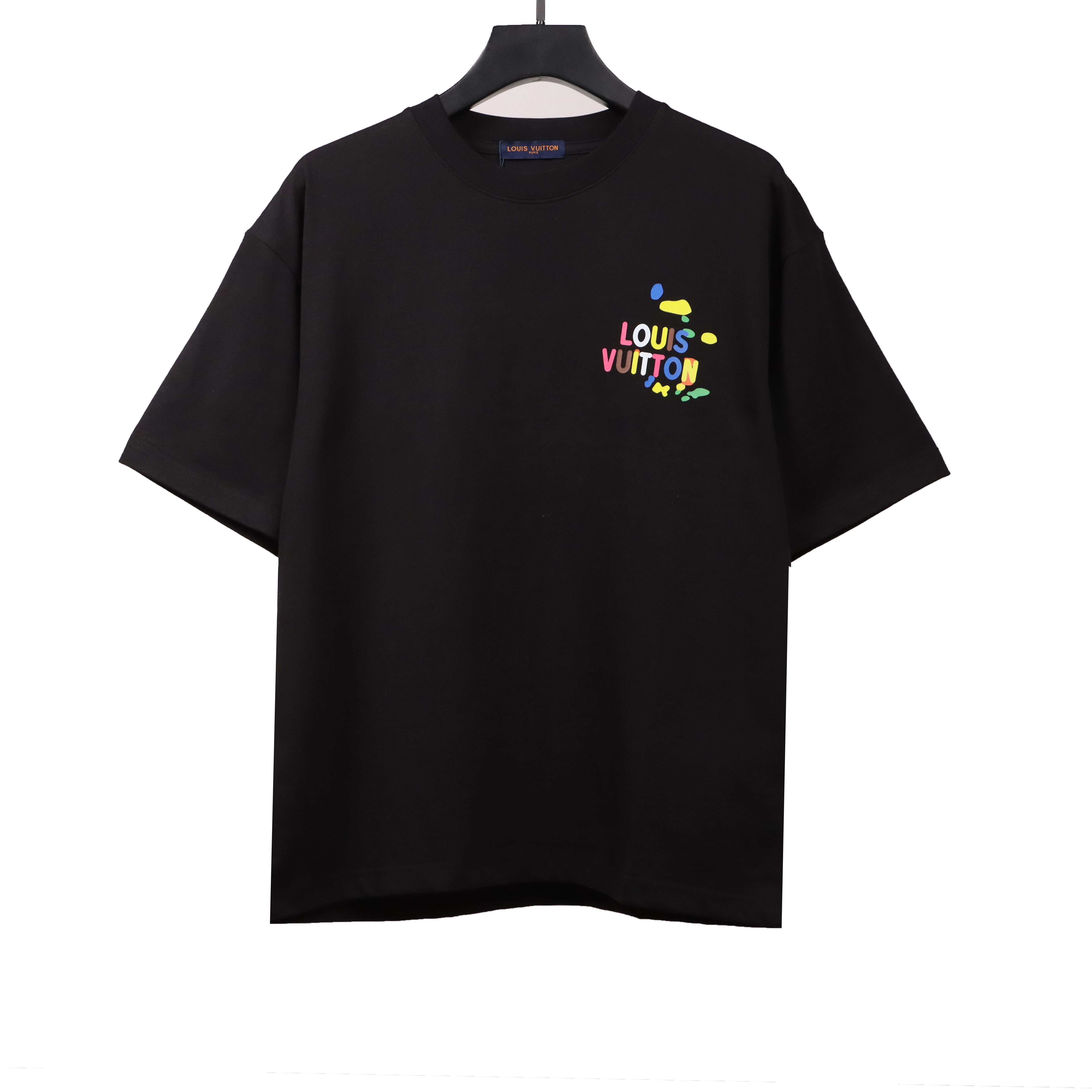 Louis Vuitton graffiti color letter T-Shirts black