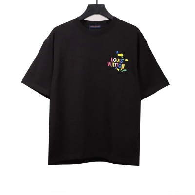 Louis Vuitton graffiti color letter T-Shirts black 01