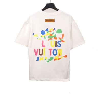 Louis Vuitton graffiti color letter T-Shirts white 02