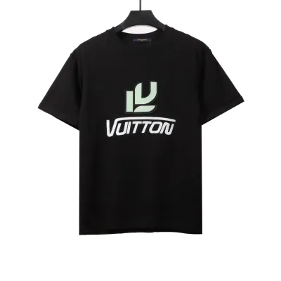 Louis Vuitton green jacquard logo letter T-Shirts black 01