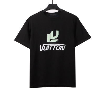 Louis Vuitton green jacquard logo letter T-Shirts black 01
