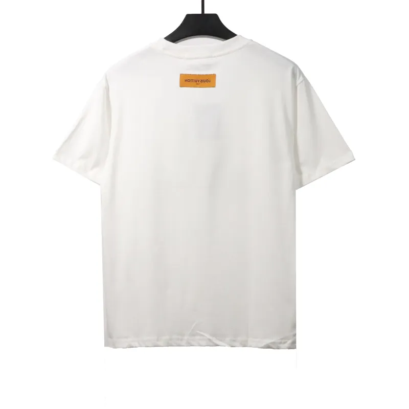  Louis Vuitton green jacquard logo letter T-Shirts white