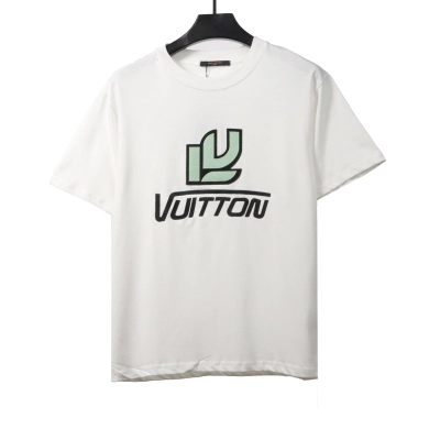 Louis Vuitton green jacquard logo letter T-Shirts white 01