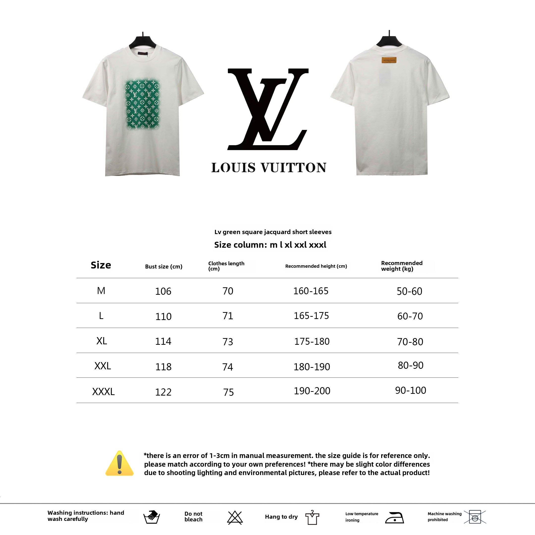 Louis Vuitton green square jacquard T-Shirts