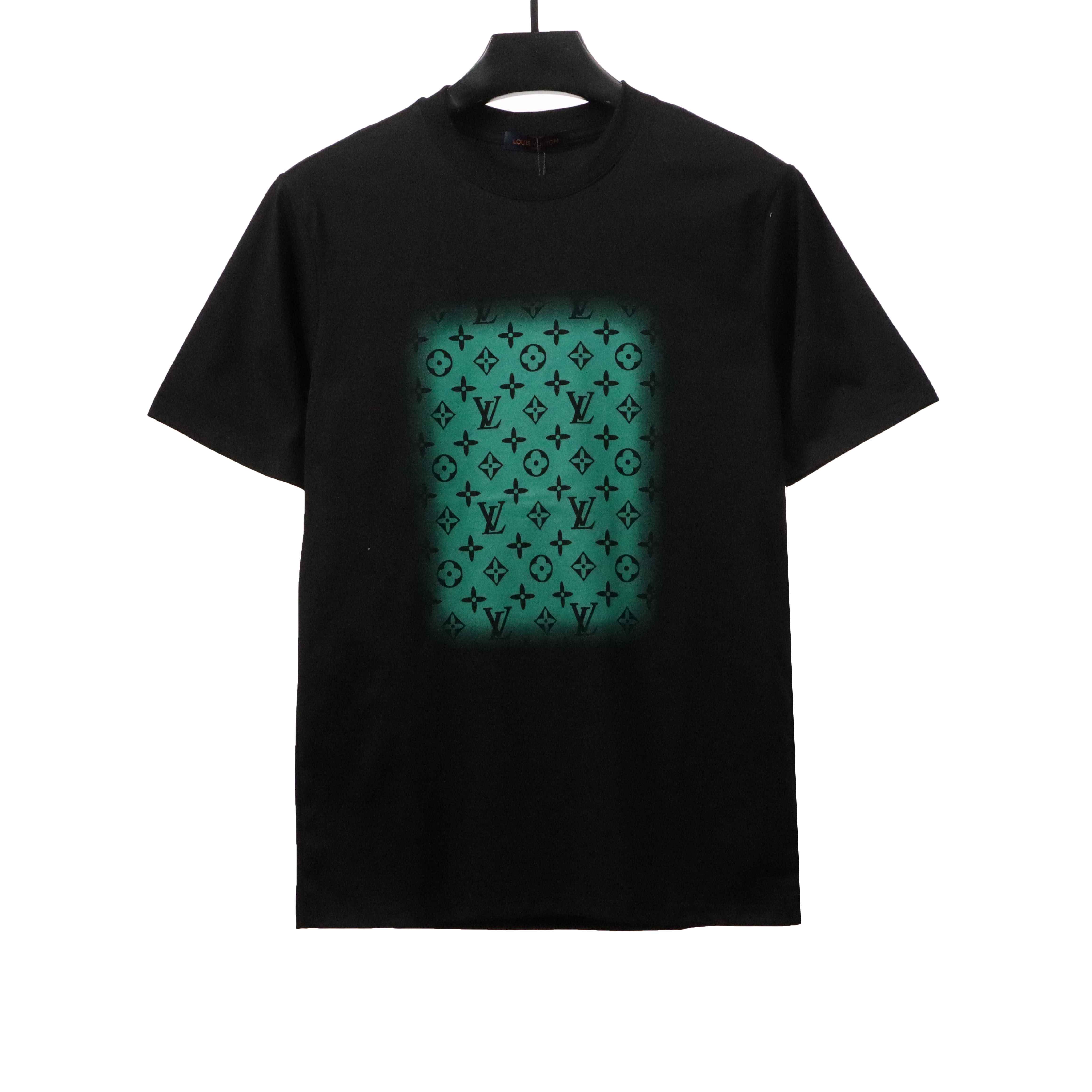 Louis Vuitton green square jacquard T-Shirts black