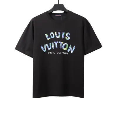 Louis Vuitton hand-painted graffiti letter T-Shirts black 01