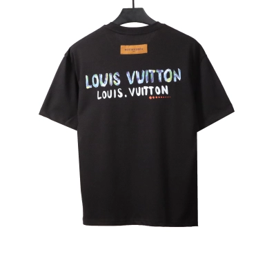 Louis Vuitton hand-painted graffiti letter T-Shirts black 02
