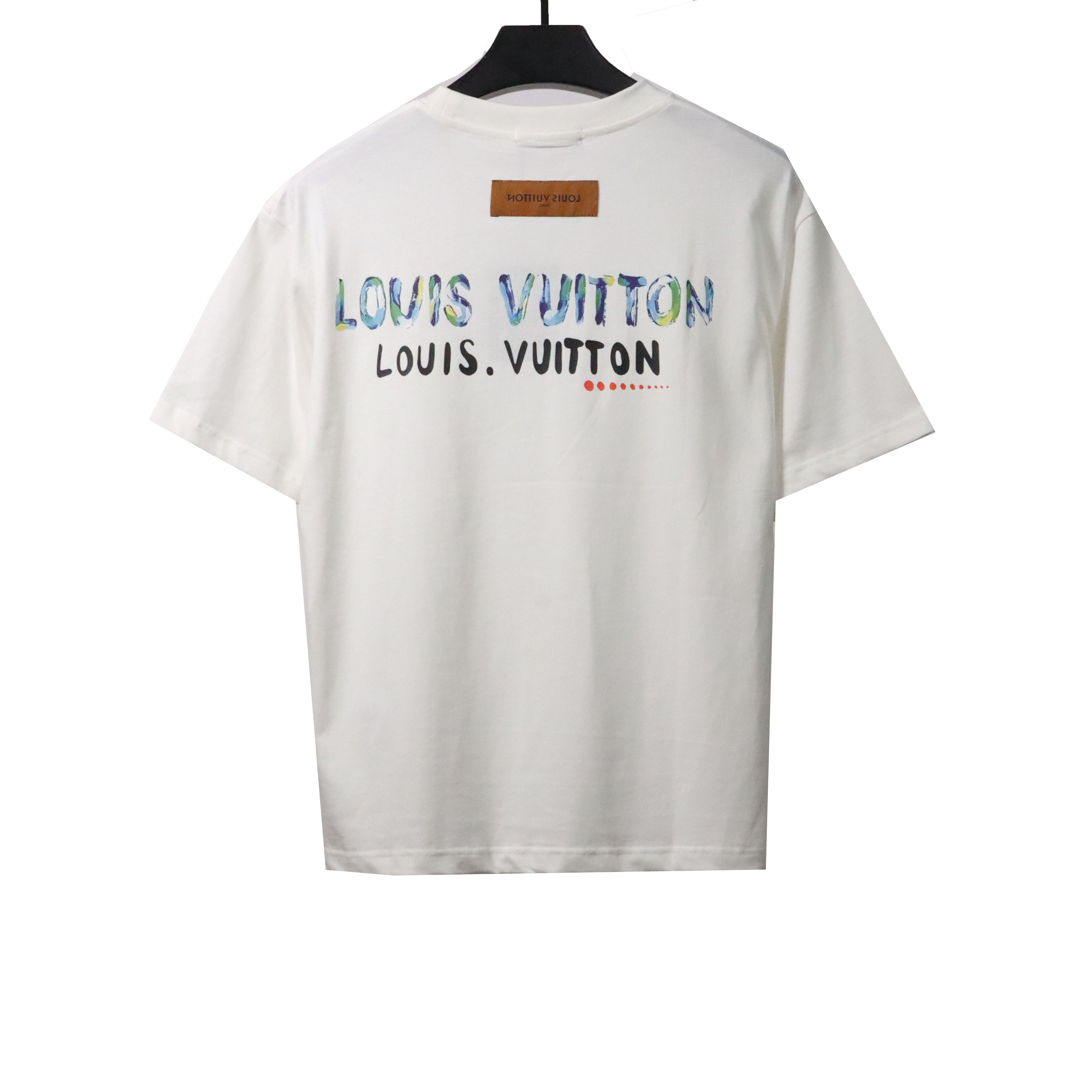  Louis Vuitton hand-painted graffiti letter T-Shirts white