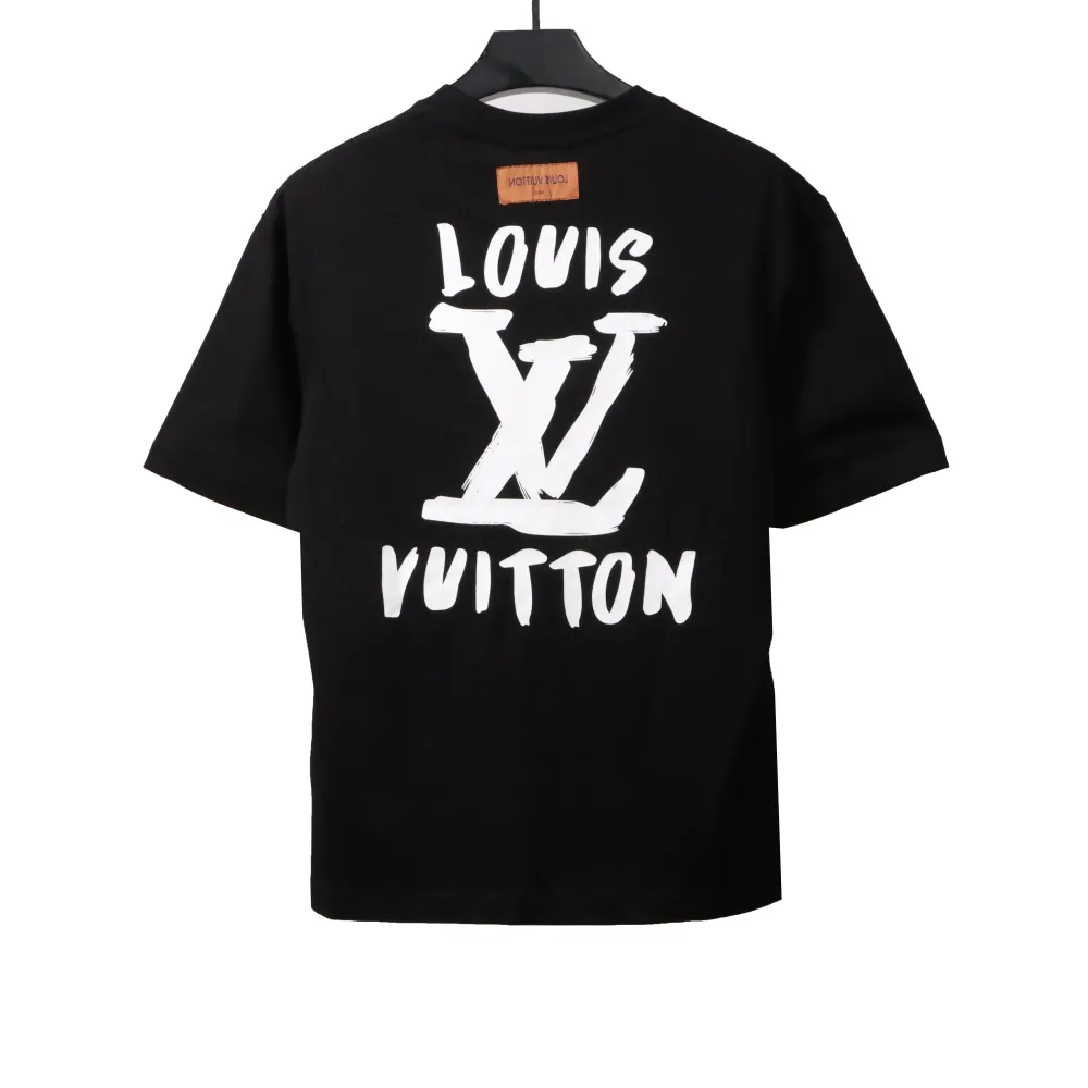  Louis Vuitton Hand-painted large letter LOGO T-Shirts black