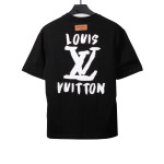  Louis Vuitton Hand-painted large letter LOGO T-Shirts black