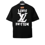  Louis Vuitton Hand-painted large letter LOGO T-Shirts black