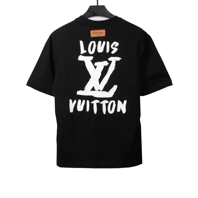  Louis Vuitton Hand-painted large letter LOGO T-Shirts black