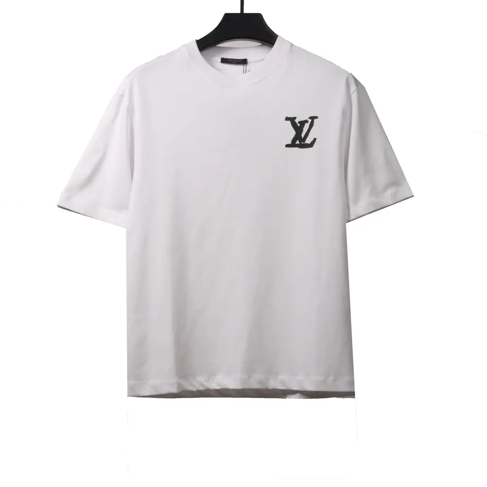  Louis Vuitton hand-painted large letter LOGO T-Shirts white