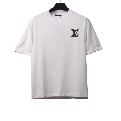  Louis Vuitton hand-painted large letter LOGO T-Shirts white 01