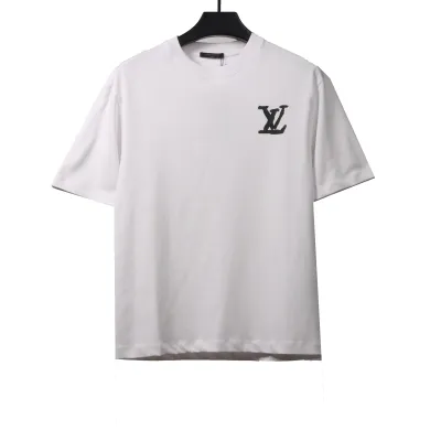  Louis Vuitton hand-painted large letter LOGO T-Shirts white 01