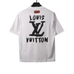  Louis Vuitton hand-painted large letter LOGO T-Shirts white