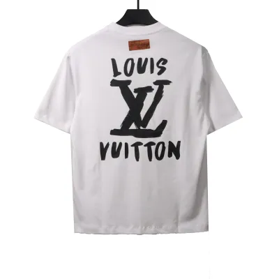  Louis Vuitton hand-painted large letter LOGO T-Shirts white 02
