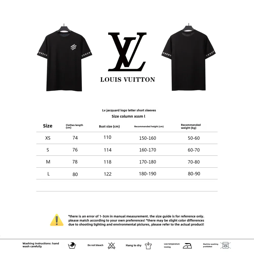 Louis Vuitton jacquard logo letter T-Shirts black