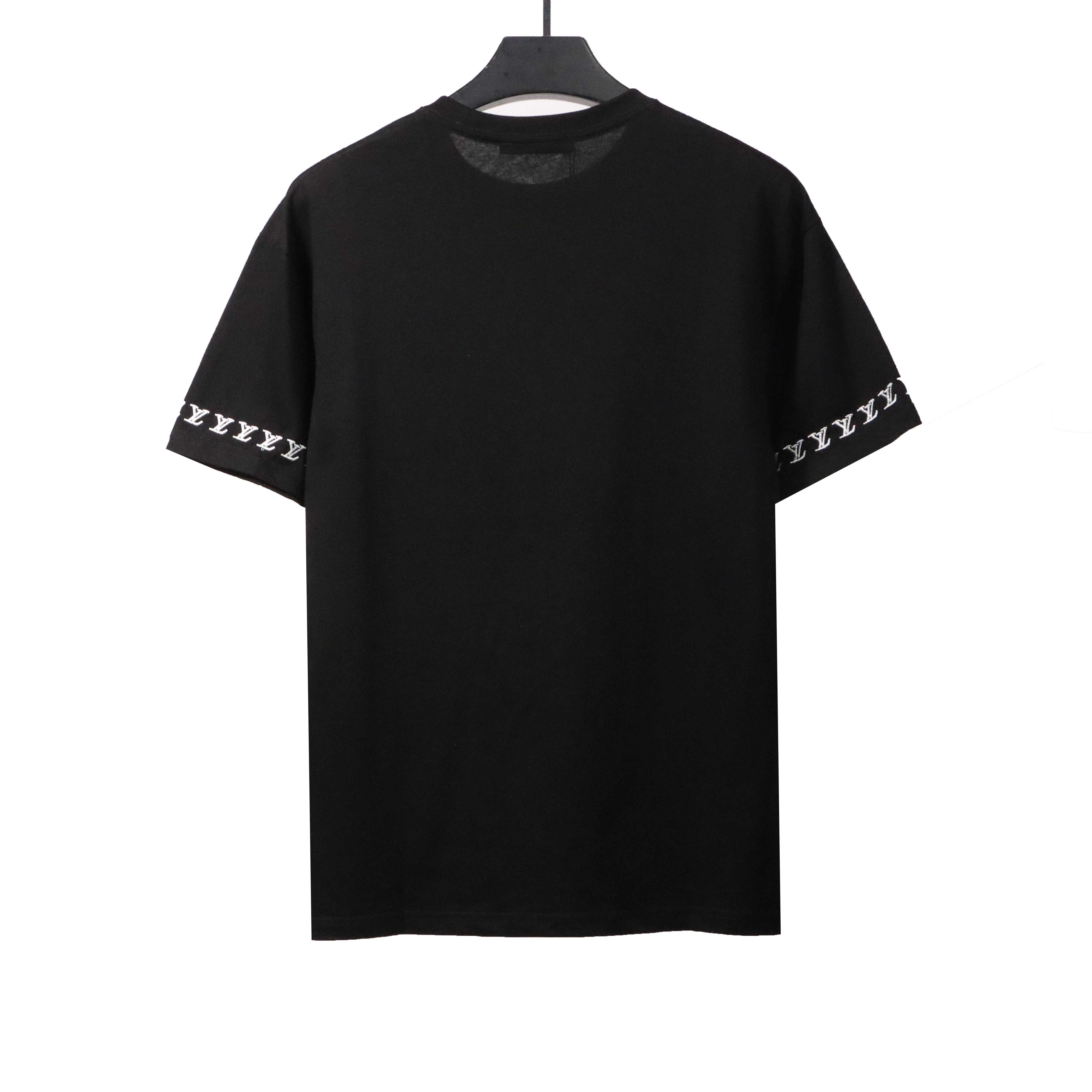 Louis Vuitton jacquard logo letter T-Shirts black