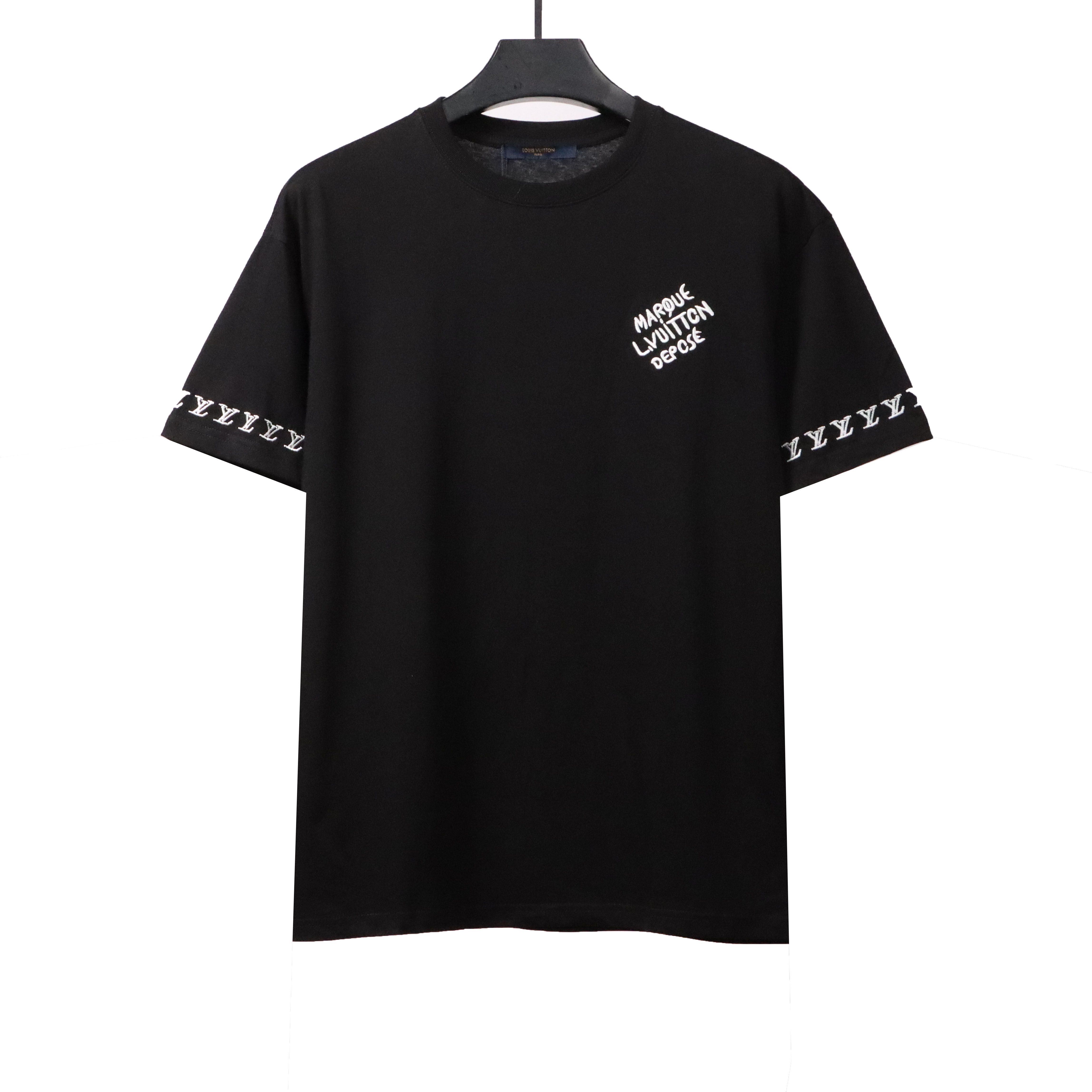 Louis Vuitton jacquard logo letter T-Shirts black