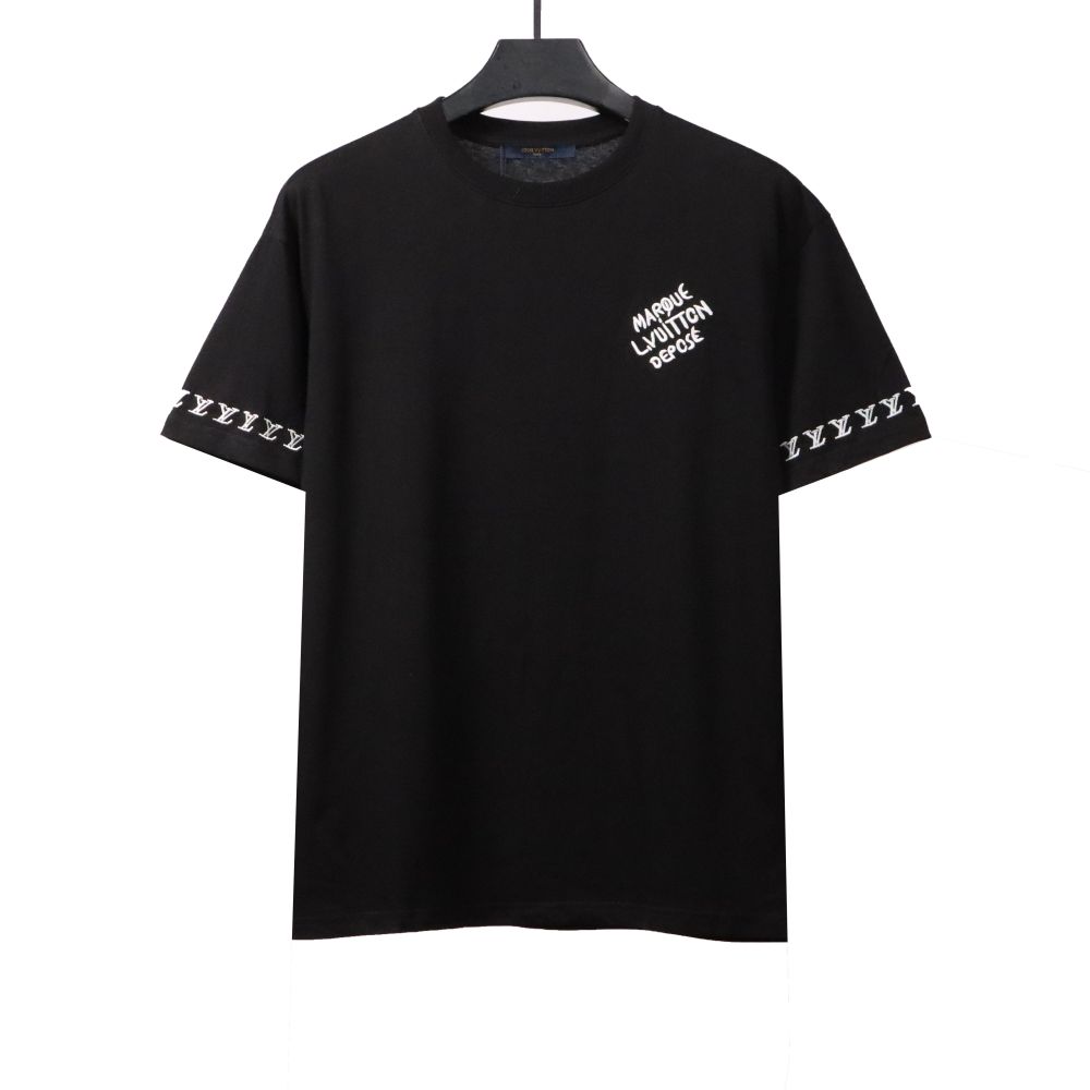 Louis Vuitton jacquard logo letter T-Shirts black